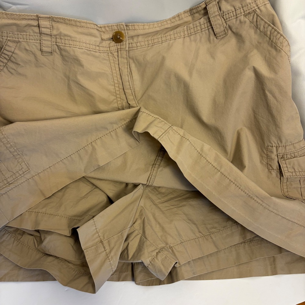Chaus Sport Women 16 Cool Taupe Cargo Skort Cotton Mini Skirt Shorts UPC039 - Picture 5 of 5